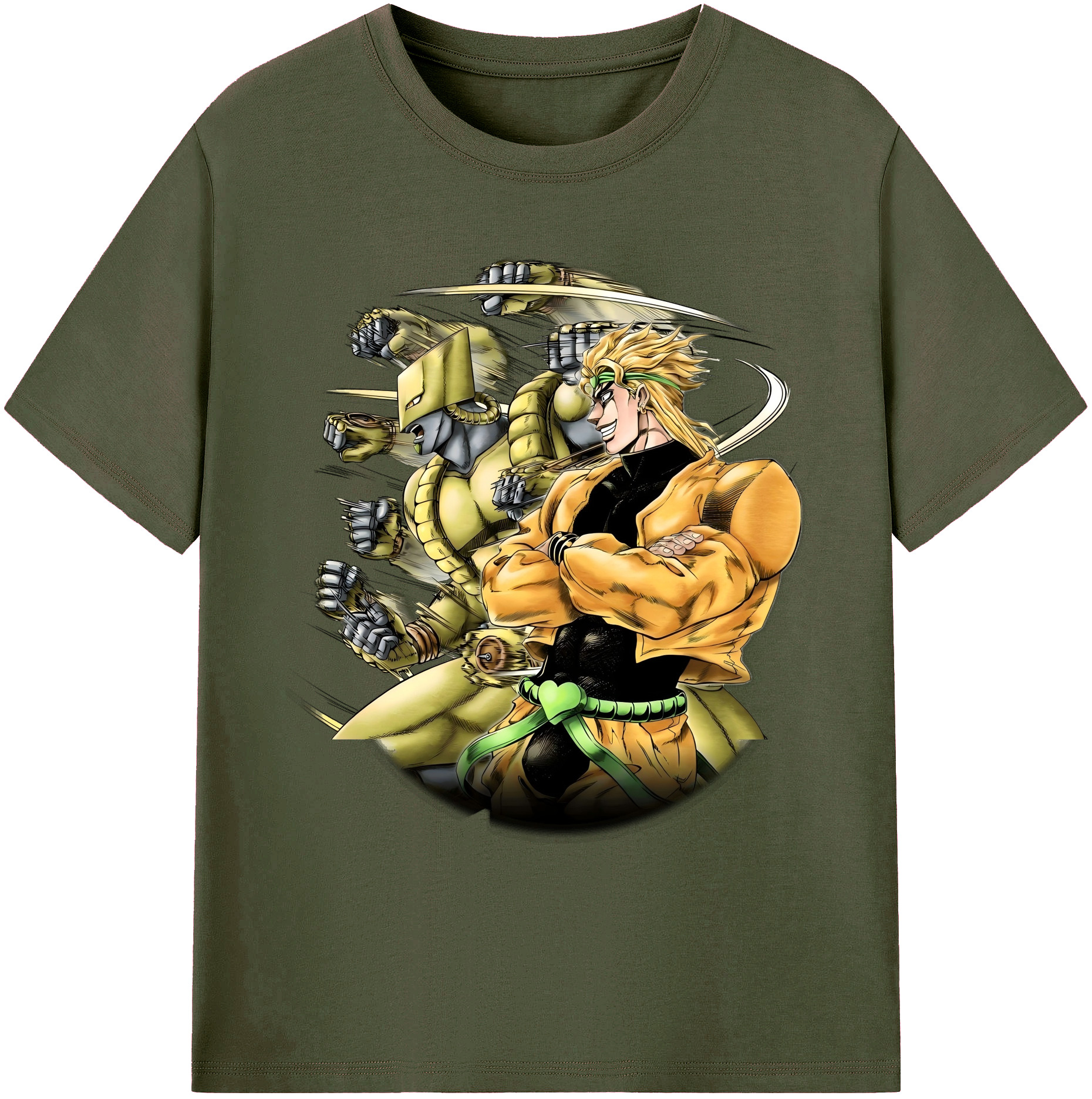（画像用） ジョジョの奇妙な冒険 ディオ?ブランドー JoJo's Bizarre Adventure Dio Brando 綿100％ メンズ半袖Tシャツ｜肌触りやわらか＆通気性